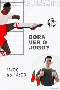 Convite Bora ver o jogo? Vermelho grátis para editar
