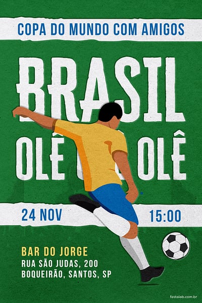 Modelo de Convite de Ocasioes especiais - Brasil Convite Brasil grátis para editar