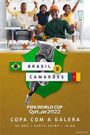 Modelo de Convite de Ocasioes especiais - Brasil x Camaroes Convite de Ocasioes especiais - Brasil x Camaroes