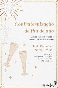 Convite Brilhos e champanhe grátis para editar