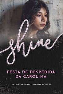 Convite Brilhoso grátis para editar