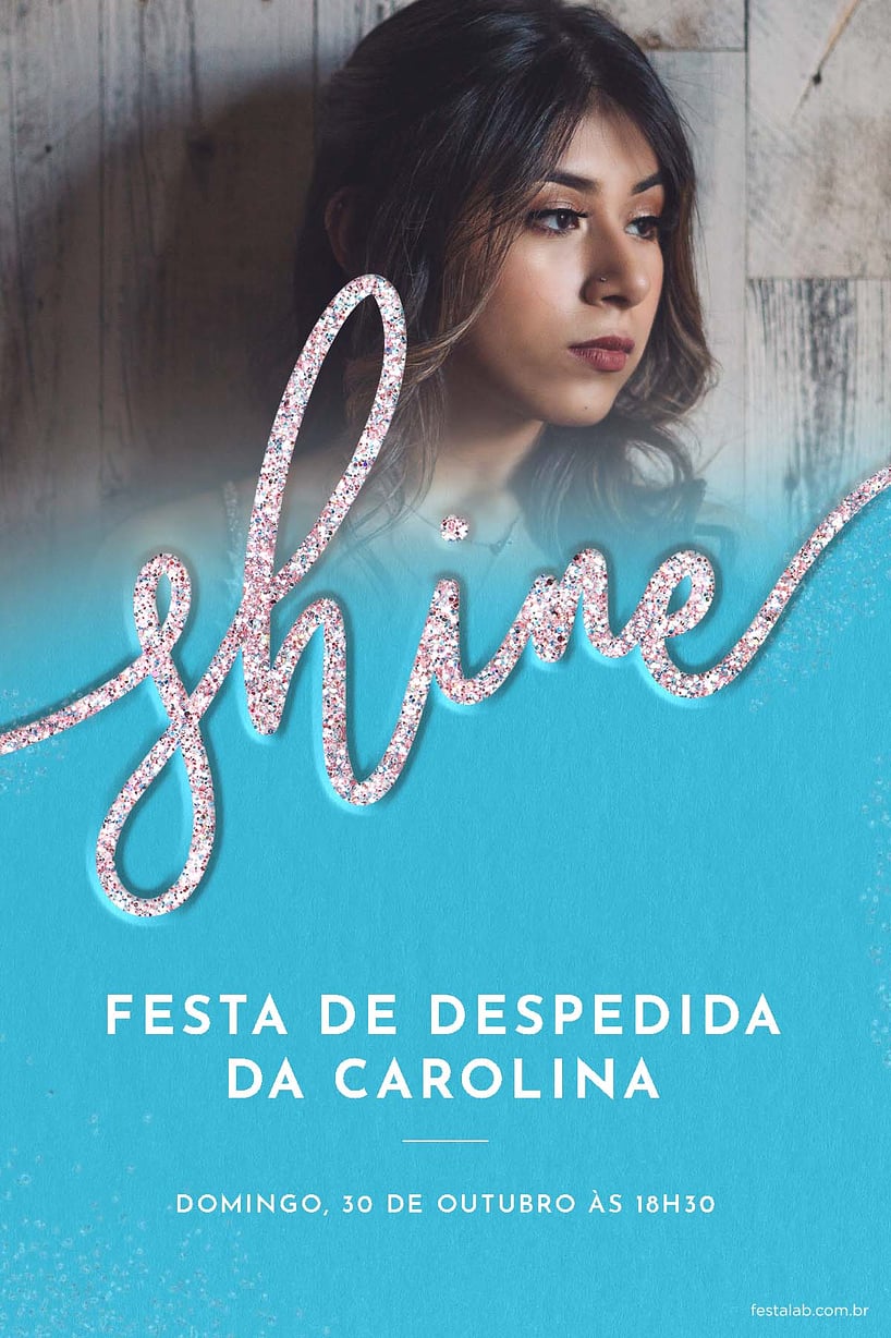 Convite de Ocasioes especiais - Brilhoso azul