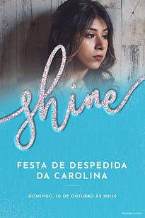 Convite Brilhoso azul grátis para editar