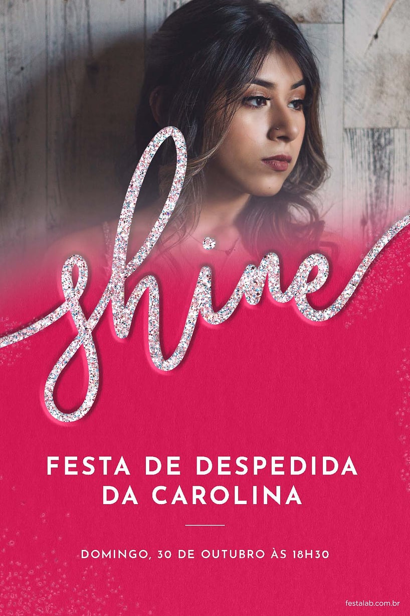 Convite de Ocasioes especiais - Brilhoso rosa