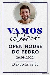Modelo de Convite de Ocasioes especiais - Celebracao azul Convite Celebração azul grátis para editar