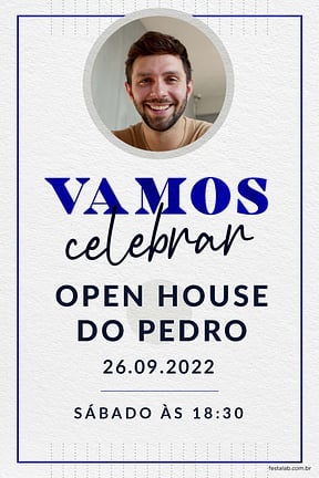 Modelo de Convite de Ocasioes especiais - Celebracao azul Convite de Ocasioes especiais - Celebracao azul