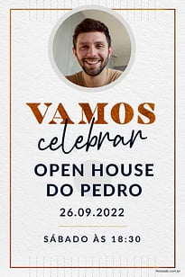 Convite Celebração Preto e Cobre grátis para editar