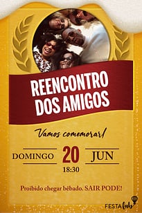 Convite Cerveja de Boteco grátis para editar