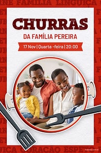 Modelo de Convite de Ocasioes especiais - Churras Convite Churras grátis para editar