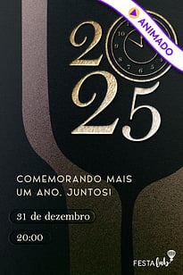 Modelo de Convite de Ocasioes especiais - Comemorando o Ano Novo Convite Comemorando o Ano Novo grátis para editar