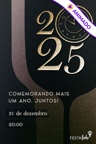 Modelo de Convite de Ocasioes especiais - Comemorando o Ano Novo Convite Comemorando o Ano Novo grátis para editar