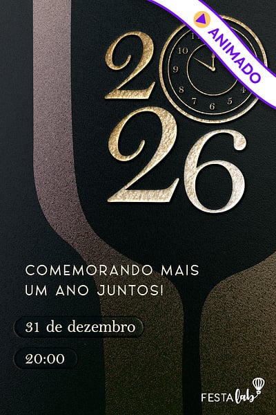 Convite Comemorando o Ano Novo grátis para editar