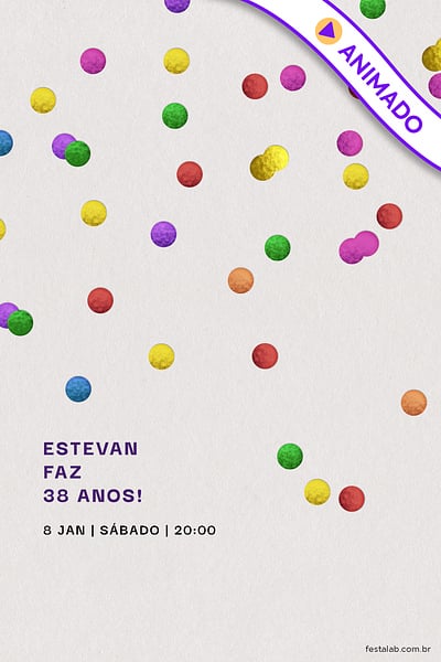 Modelo de Convite de Ocasioes especiais - Confete Convite Confete grátis para editar