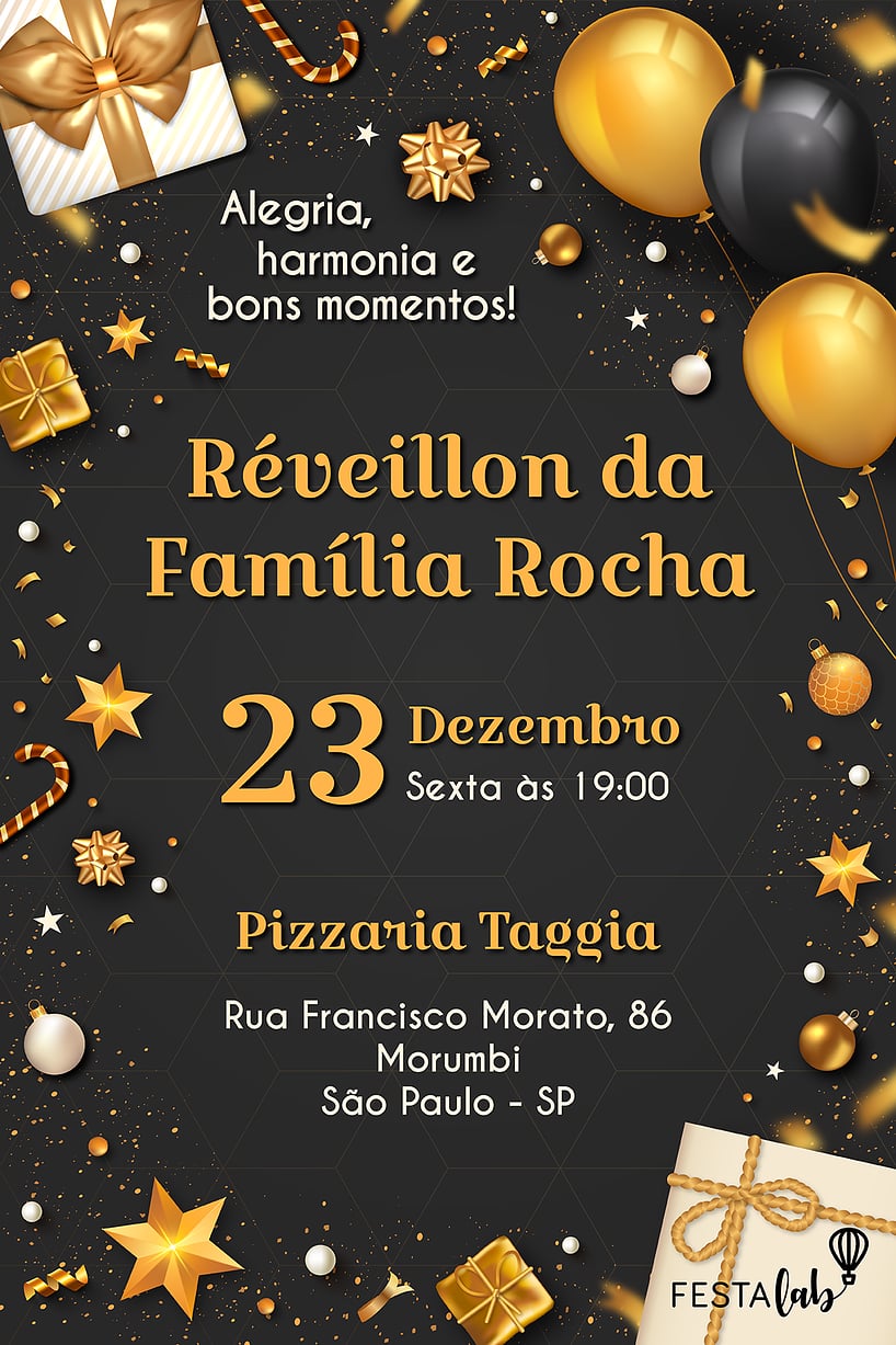 Convite Confraternização grátis para editar