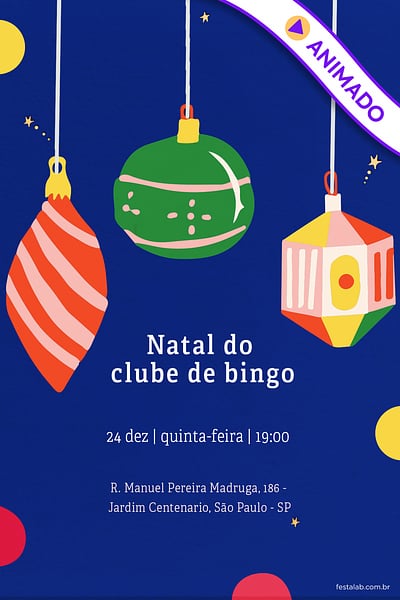 Modelo de Convite de Ocasioes especiais - Natal Moderno Convite Natal Moderno grátis para editar