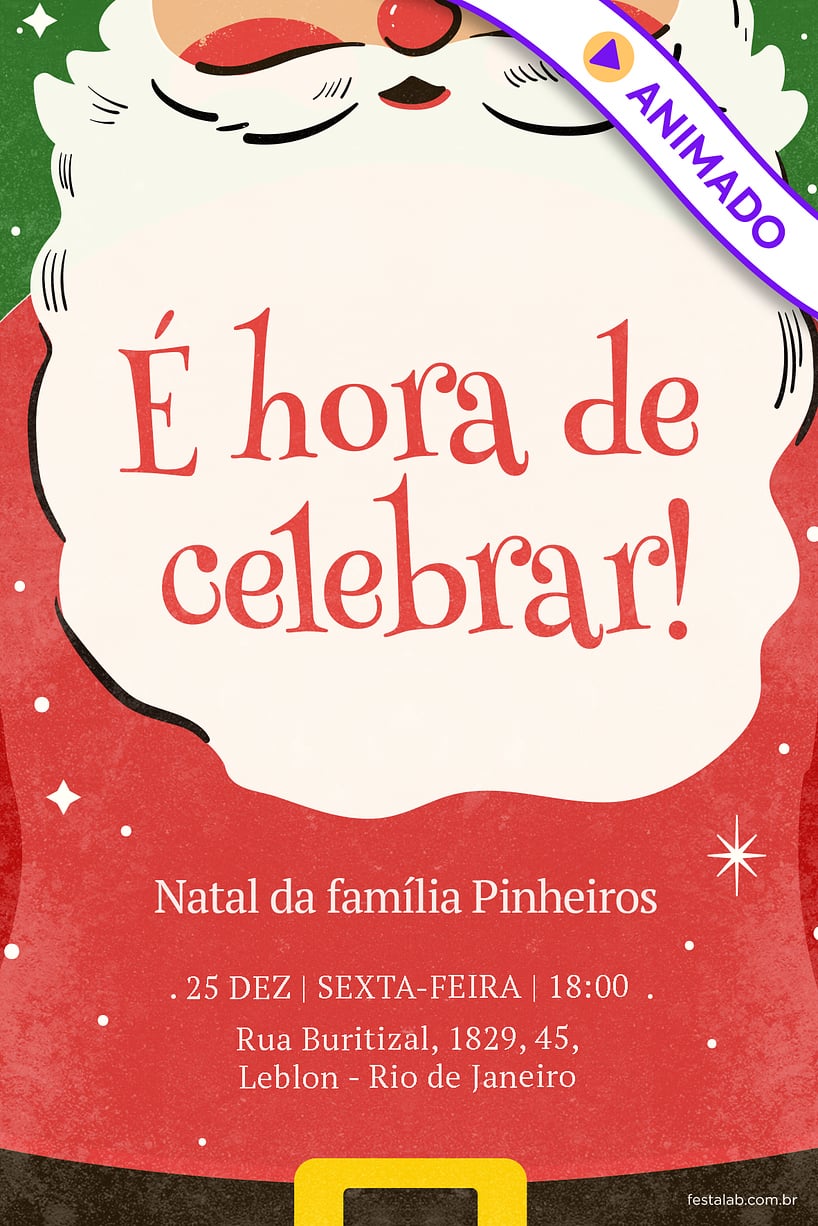 Modelo de Convite de Ocasioes especiais - Papai Noel Criar convite de Ocasiões especiais - Papai Noel| FestaLab