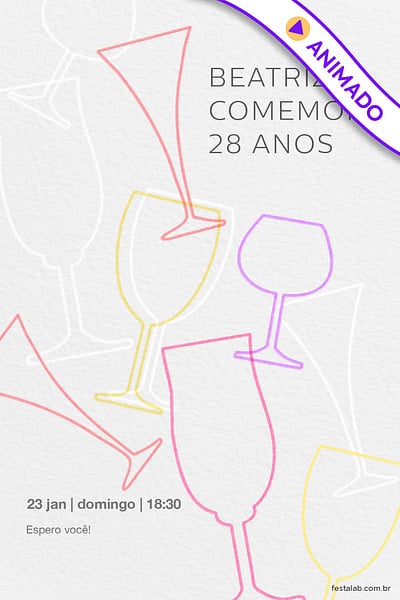 Modelo de Convite de Ocasioes especiais - Coqueteis Convite Coqueteis grátis para editar
