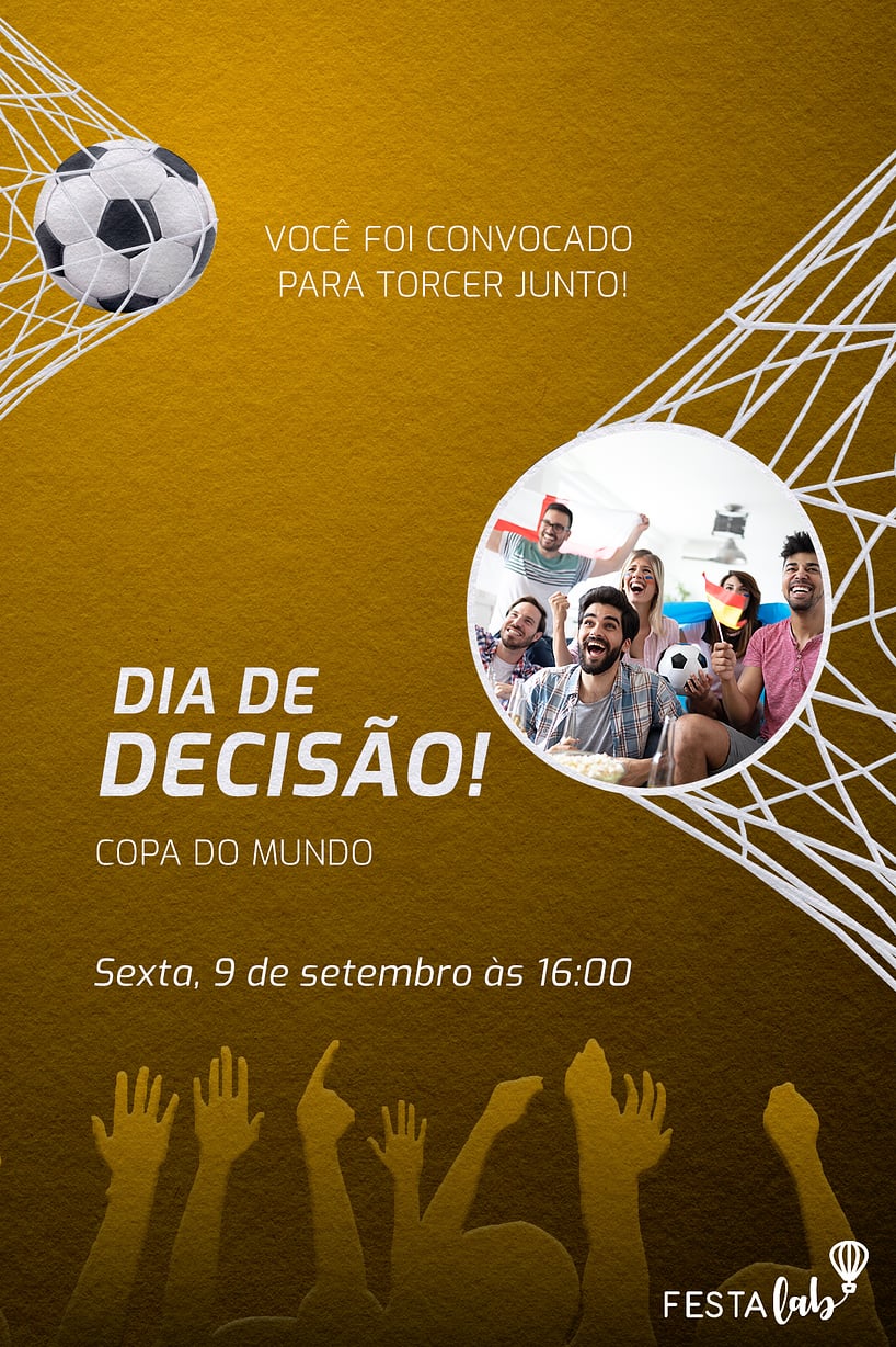 Convite de Ocasioes especiais - Dia de Descisao amarelo