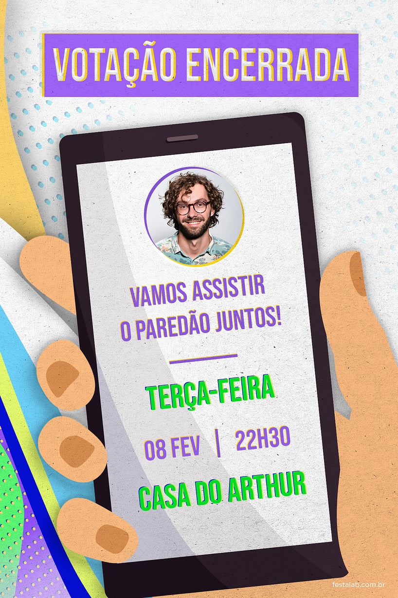 Convite Dia de Votação! Lilas grátis para editar