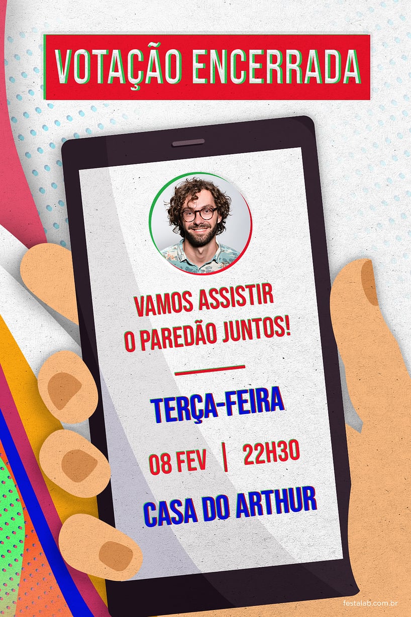 Convite Dia de Votação! Vermelho grátis para editar