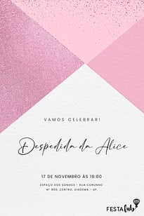 Convite Elegância Cintilante grátis para editar