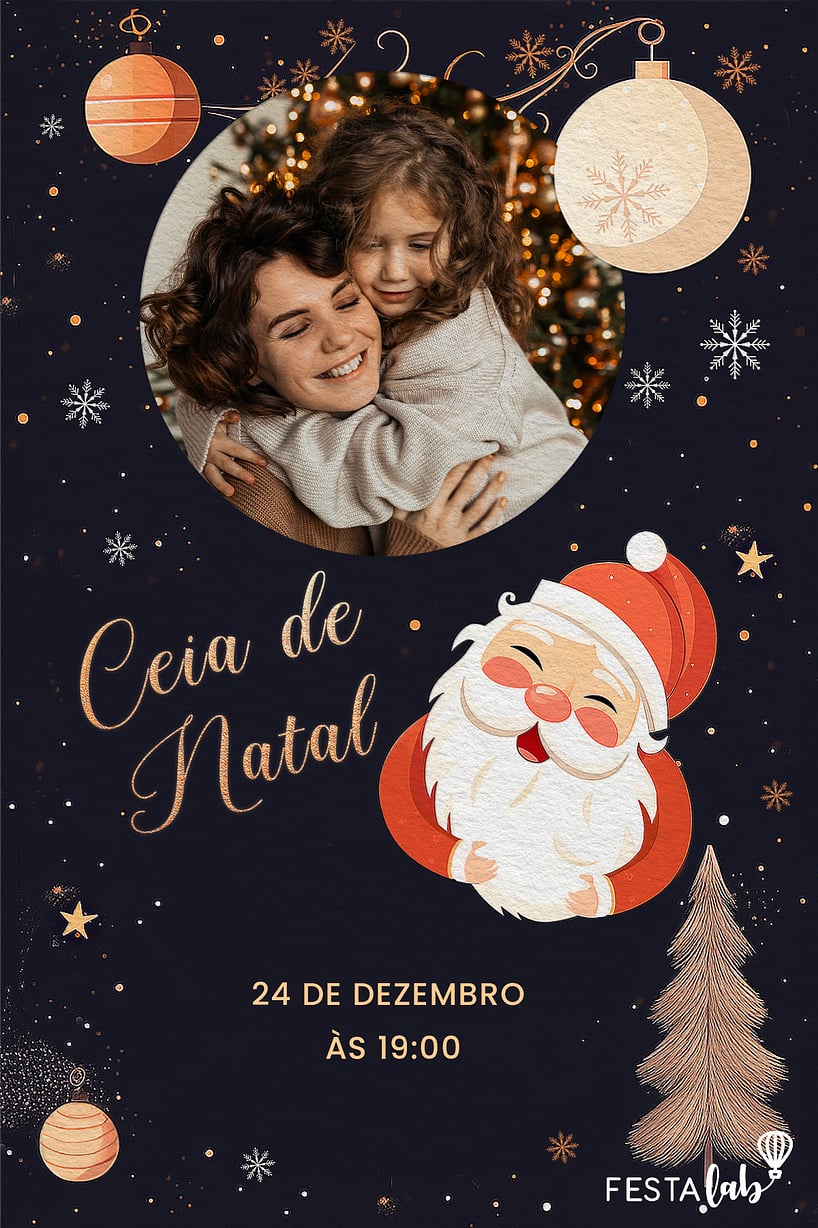 Criar convite de Ocasiões especiais - Encanto do Natal| FestaLab