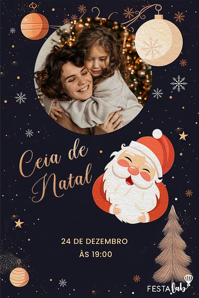 Modelo de Convite de Ocasioes especiais - Encanto do Natal Convite Encanto do Natal grátis para editar