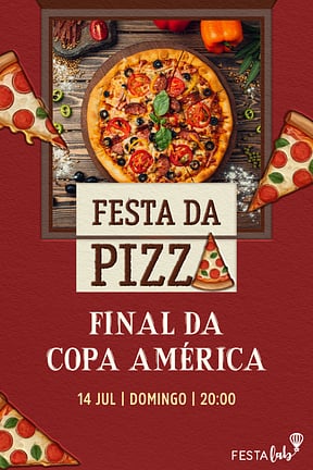 Modelo de Convite de Ocasioes especiais - Festa da Pizza Convite de Ocasioes especiais - Festa da Pizza