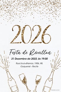 Convite Festa de Ano Novo grátis para editar