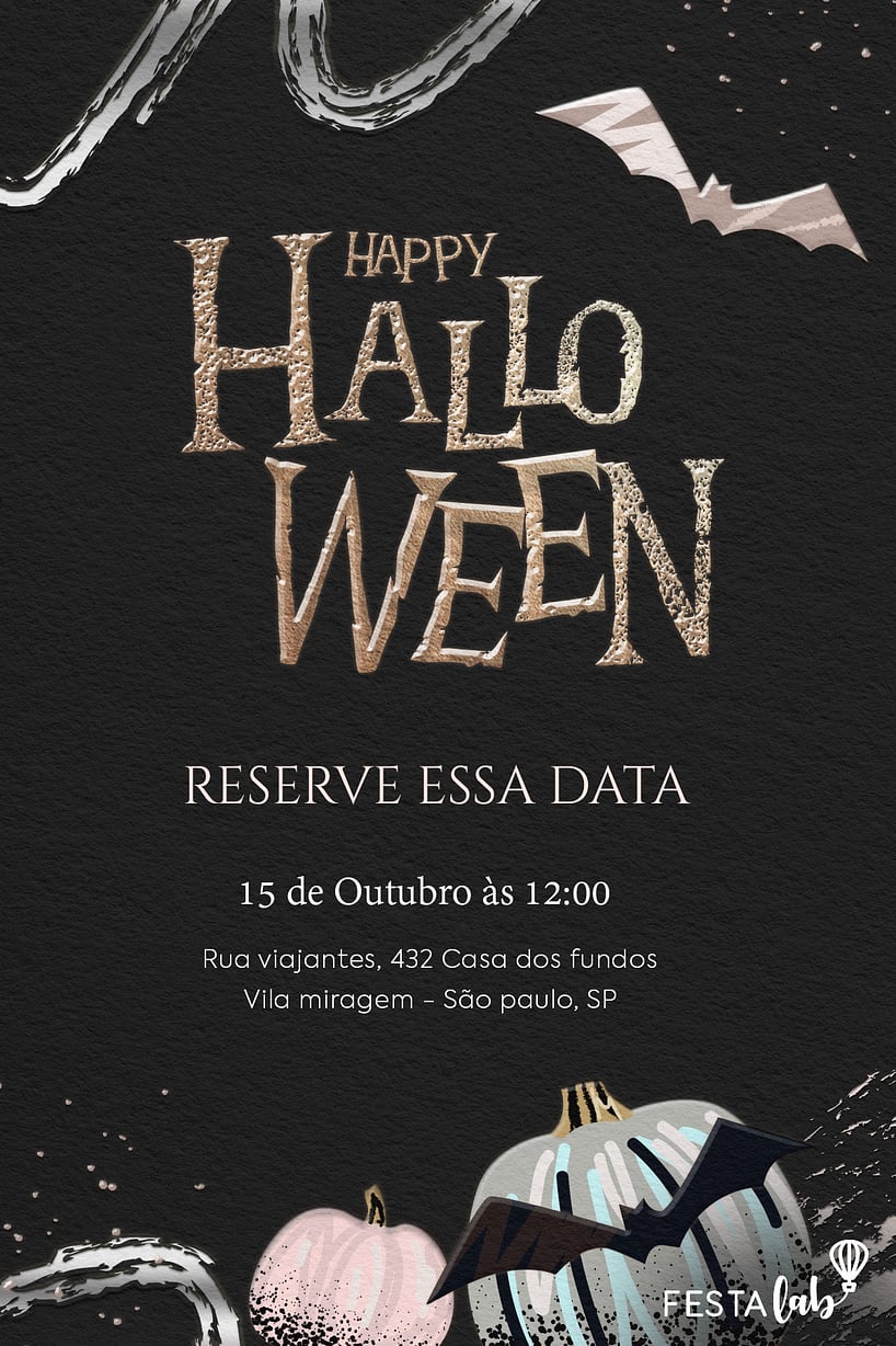 Criar convite de Ocasiões especiais - Festa do Horror| FestaLab