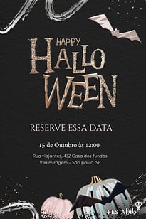 Modelo de Convite de Ocasioes especiais - Festa do Horror Convite Festa do Horror grátis para editar