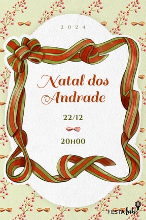 Modelo de Convite de Ocasioes especiais - Fita de natal Convite de Ocasioes especiais - Fita de natal