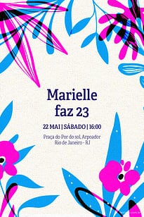 Convite Floral grátis para editar