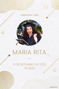 Modelo de Convite de Ocasioes especiais - Formatura Minimalista Convite Formatura Minimalista grátis para editar