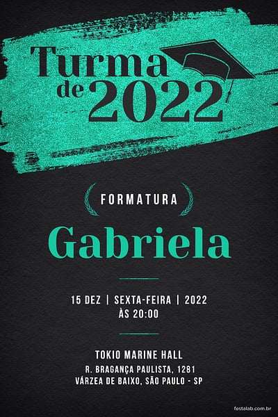 Modelo de Convite de Ocasioes especiais - Glitter de Formatura Verde Convite Glitter de Formatura Verde grátis para editar