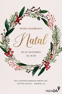 Modelo de Convite de Ocasioes especiais - Guirlanda Festiva Convite Guirlanda Festiva grátis para editar