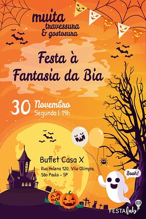 Convite de Ocasioes especiais - Halloween