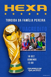 Modelo de Convite de Ocasioes especiais - Hexa Azul Convite Hexa Azul grátis para editar