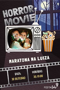 Modelo de Convite de Ocasioes especiais - Horror Movie Convite Horror Movie grátis para editar