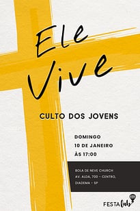 Convite Jovens na adoração grátis para editar