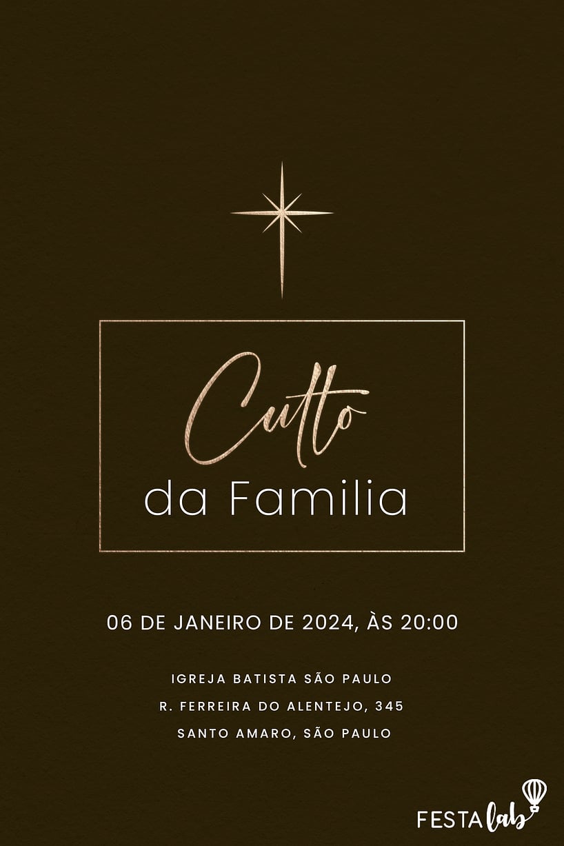 Convite de Ocasioes especiais - Juntos em Orac?a?o