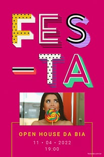 Convite Letras Festivas grátis para editar