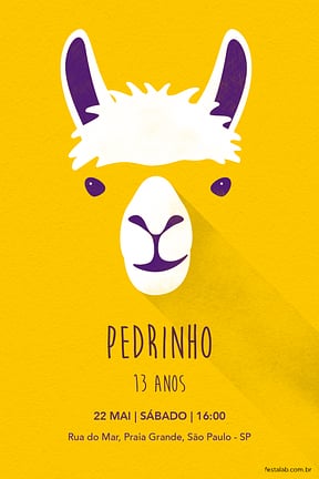 Convite de Ocasioes especiais - Lhama