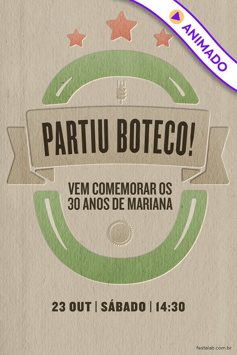 Convite Litrão no Boteco grátis para editar