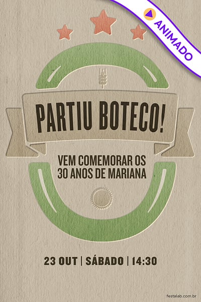 Modelo de Convite de Ocasioes especiais - Litrao no Boteco Convite Litrão no Boteco grátis para editar