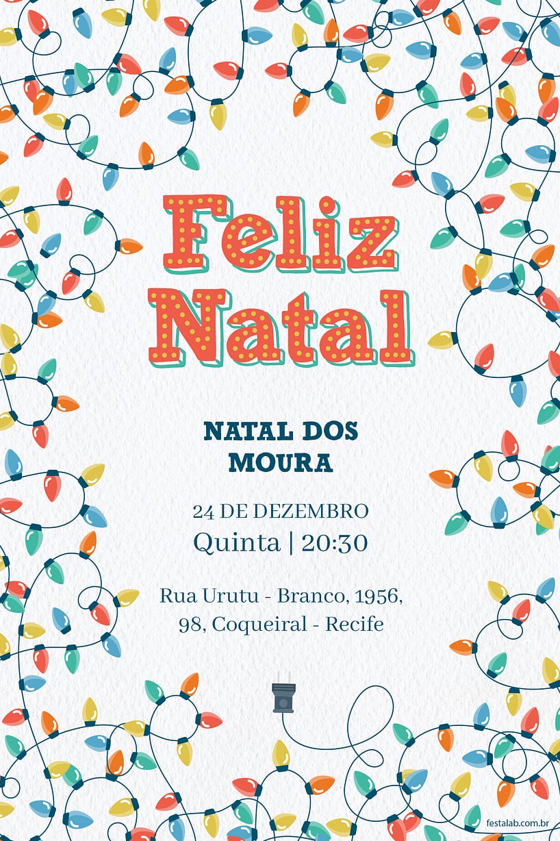 Convite de Ocasioes especiais - Luzes de Natal