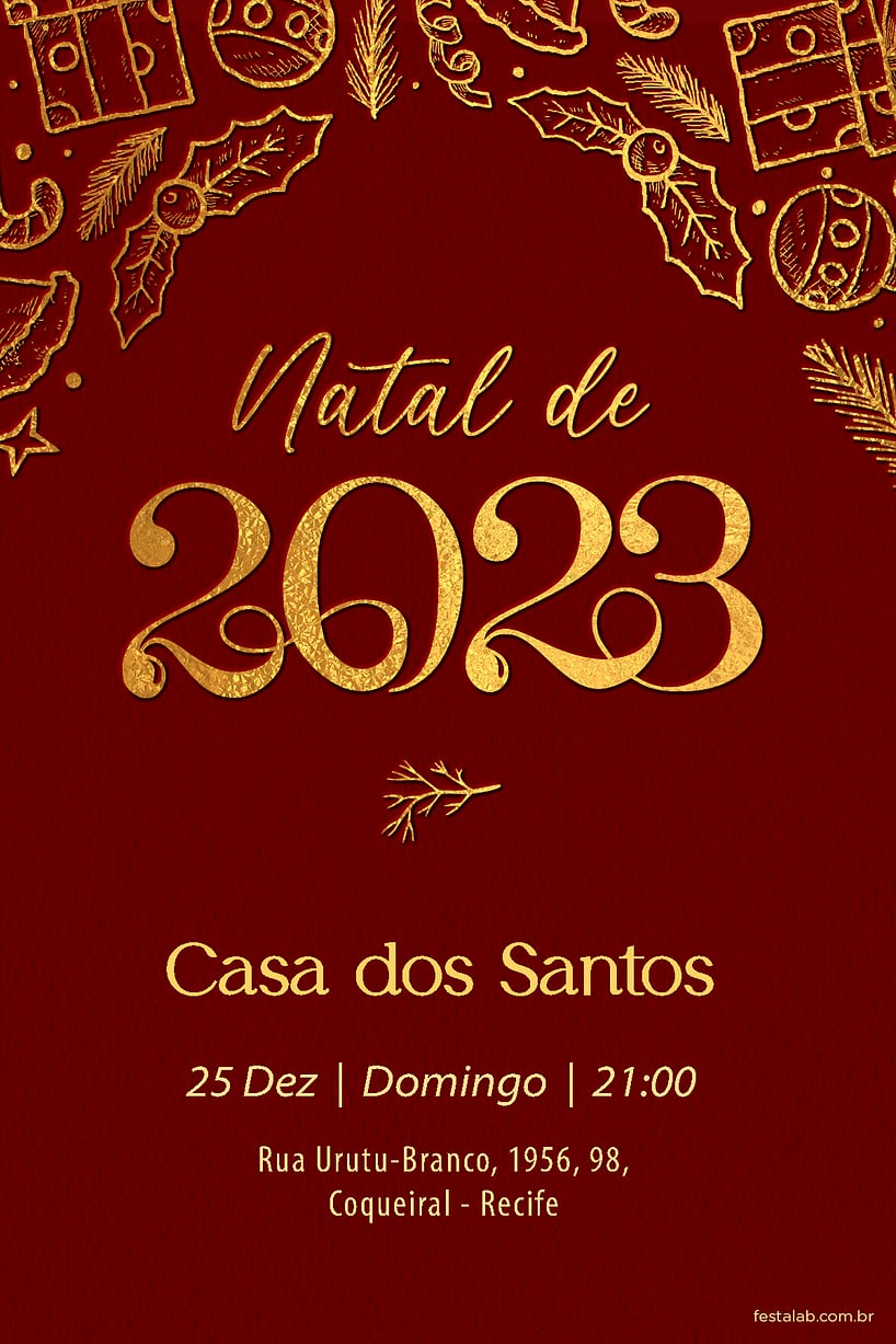 Criar convite de ocasiões especiais - Natal de 2023