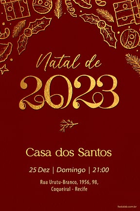 Modelo de Convite de Ocasioes especiais - Natal de 2023 Convite de Ocasioes especiais - Natal de 2023