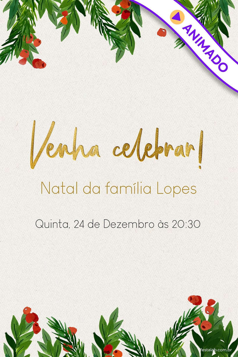 Convite de Ocasioes especiais - Natal Visco