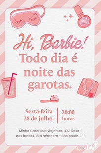 Modelo de Convite de Ocasioes especiais - Noite das Garotas Convite Noite das Garotas grátis para editar